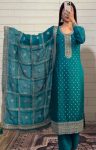DESIGNER CHINON SILK EMBROIDERY AND SEQUENCE WORK TOP BOTTOM WITH DUPATTA FESTIVE WEAR WHOLESALE PRICE ETHNIC GARMENT (3)