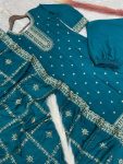 DESIGNER CHINON SILK EMBROIDERY AND SEQUENCE WORK TOP BOTTOM WITH DUPATTA FESTIVE WEAR WHOLESALE PRICE ETHNIC GARMENT (3)