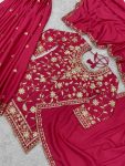 DESIGNER CHINON SILK EMBROIDERY AND SEQUENCE WORK TOP PALAZZO WITH DUPATTA FESTIVE WEAR WHOLESALE PRICE ETHNIC GARMENT (6)