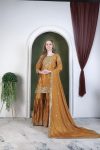 DESIGNER CHINON SILK EMBROIDERY AND SEQUENCE WORK TOP SHARARA WITH DUPATTA FESTIVE WEAR WHOLESALE PRICE ETHNIC GARMENT (9)