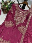 DESIGNER CHINON SILK EMBROIDERY AND SEQUENCE WORK TOP SHARARA WITH DUPATTA FESTIVE WEAR WHOLESALE PRICE ETHNIC GARMENT (3)