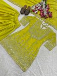 DESIGNER CHINON SILK EMBROIDERY SEQUENCE CODING WORK TOP PALAZZO WITH DUPATTA FESTIVE WEAR WHOLESALE PRICE ETHNIC GARMENT (5)
