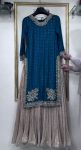 DESIGNER CHINON SILK EMBROIDERY SEQUENCE WITH HOTFIX DIAMOND AND FACE LACE WORK TOP LEHENGA WITH DUPATTA PARTY WEAR WHOLESALE PRICE ETHNIC GARMENT (3)