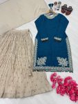 DESIGNER CHINON SILK EMBROIDERY SEQUENCE WITH HOTFIX DIAMOND AND FACE LACE WORK TOP LEHENGA WITH DUPATTA PARTY WEAR WHOLESALE PRICE ETHNIC GARMENT (3)