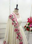 DESIGNER CHINON SILK EMBROIDERY SEQUENCE WORK GOWN BOTTOM WITH DUPATTA PARTY WEAR WHOLESALE PRICE ETHNIC GARMENT (2)