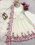 DESIGNER CHINON SILK EMBROIDERY SEQUENCE WORK GOWN BOTTOM WITH DUPATTA PARTY WEAR WHOLESALE PRICE ETHNIC GARMENT (2)