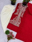 DESIGNER CHINON SILK EMBROIDERY SEQUENCE WORK TOP DHOTI WITH DUPATTA FESTIVE WEAR WHOLESALE PRICE ETHNIC GARMENT (6)