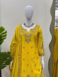 DESIGNER CHINON SILK EMBROIDERY SEQUENCE WORK TOP PALAZZO WITH DUPATTA FESTIVE WEAR WHOLESALE PRICE ETHNIC GARMENT (3)
