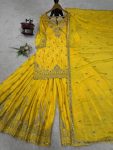 DESIGNER CHINON SILK EMBROIDERY SEQUENCE WORK TOP PALAZZO WITH DUPATTA FESTIVE WEAR WHOLESALE PRICE ETHNIC GARMENT (3)