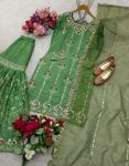 DESIGNER CHINON SILK EMBROIDERY SEQUENCE WORK TOP SHARARA WITH DUPATTA FESTIVE WEAR WHOLESALE PRICE ETHNIC GARMENT (2)