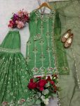 DESIGNER CHINON SILK EMBROIDERY SEQUENCE WORK TOP SHARARA WITH DUPATTA FESTIVE WEAR WHOLESALE PRICE ETHNIC GARMENT (2)