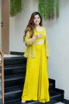 DESIGNER CHINON SILK EMBROIDERY THREAD SEQUENCE WORK BLOUSE DRAPE SKIRT WITH JACKET PARTY WEAR WHOLESALE PRICE ETHNIC GARMENT (8)