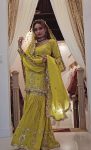 DESIGNER CHINON SILK EMBROIDERY WORK WITH FANCY LACE BORDER WORK TOP SHARARA WITH DUPATTA FESTIVE WEAR WHOLESALE PRICE ETHNIC GARMENT (3)