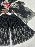 DESIGNER CHINON SILK SEQUENCE EMBROIDERY WORK TOP PALAZZO WITH DUPATTA FESTIVE WEAR WHOLESALE PRICE ETHNIC GARMENT (3)