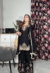 DESIGNER CHINON SILK SEQUENCE EMBROIDERY WORK TOP PALAZZO WITH DUPATTA FESTIVE WEAR WHOLESALE PRICE ETHNIC GARMENT (3)