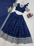 DESIGNER CHINON SILK THREAD WITH SEQUENCE WORK LEHENGA CHOLI WITH DUPATTA WEDDING WEAR WHOLESALE PRICE ETHNIC GARMENT (4)