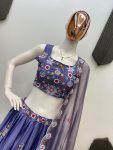 DESIGNER CHINON THREAD SEQUENCE EMBROIDRY WORK LEHENGA CHOLI DUPATTA WITH KOTI PARTY WEAR WHOLESALE PRICE ETHNIC GARMENT (2)