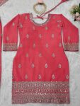 DESIGNER CHINON THREAD SEQUENCE WORK TOP PALAZZO WITH DUPATTA FESTIVE WEAR WHOLESALE PRICE ETHNIC GARMENT (3)