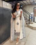 DESIGNER COTTON EMBROIDERY ARI WORK TOP BOTTOM WITH DUPATTA PARTY WEAR WHOLESALE PRICE ETHNIC GARMENT (1)
