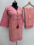 DESIGNER COTTON EMBROIDERY WITH MIRROR HANDWORK AND FANCY LATKAN WORK TOP PALAZZO SET FESTIVE WEAR WHOLESALE PRICE ETHNIC GARMENT (3)