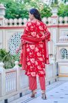 DESIGNER COTTON FLORAL PRINTED EMBROIDERY WORK TOP BOTTOM WITH DUPATTA PARTY WEAR WHOLESALE PRICE ETHNIC GARMENT (9)
