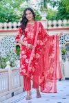 DESIGNER COTTON FLORAL PRINTED EMBROIDERY WORK TOP BOTTOM WITH DUPATTA PARTY WEAR WHOLESALE PRICE ETHNIC GARMENT (9)