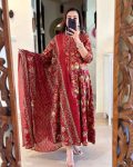 DESIGNER COTTON PRINTED SEQUENCE WORK TOP BOTTOM WITH DUPATTA PARTY WEAR WHOLESALE PRICE ETHNIC GARMENT (13)