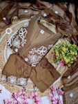 DESIGNER COTTON SILK EMBROIDERED WITH CHICKEN LACE WORK TOP BOTTOM WITH DUPATTA FESTIVE WEAR WHOLESALE PRICE ETHNIC GARMENT (10)