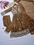 DESIGNER COTTON SILK EMBROIDERED WITH CHICKEN LACE WORK TOP BOTTOM WITH DUPATTA FESTIVE WEAR WHOLESALE PRICE ETHNIC GARMENT (10)