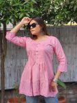 DESIGNER COTTON THREAD WORK ONLY TOP PINK