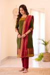 DESIGNER COTTON ZARI WEAVING WORK TOP BOTTOM WITH DUPATTA PARTY WEAR WHOLESALE PRICE ETHNIC GARMENT (1)