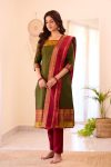 DESIGNER COTTON ZARI WEAVING WORK TOP BOTTOM WITH DUPATTA PARTY WEAR WHOLESALE PRICE ETHNIC GARMENT (1)
