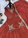 DESIGNER CREEP SILK BEADS HAND WORK WITH SEQUENCE MULTI NEEDLE EMBROIDERY AND ZARI WORK TOP LEHENGA WITH DUPATTA WEDDING WEAR WHOLESALE PRICE ETHNIC GARMENT (2).jpeg