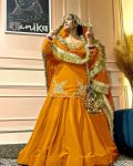 DESIGNER CREEP SILK BEADS HAND WORK WITH SEQUENCE MULTI NEEDLE EMBROIDERY AND ZARI WORK TOP LEHENGA WITH DUPATTA WEDDING WEAR WHOLESALE PRICE ETHNIC GARMENT(13).jpeg
