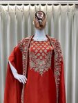 DESIGNER CREPE SILK CODING EMBROIDERY SEQUENCE WORK TOP SHARARA WITH SHRUG PARTY WEAR WHOLESALE PRICE ETHNIC GARMENT (4)