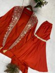 DESIGNER CREPE SILK CODING EMBROIDERY SEQUENCE WORK TOP SHARARA WITH SHRUG PARTY WEAR WHOLESALE PRICE ETHNIC GARMENT (4)