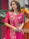 DESIGNER CRUNCHY SILK EMBROIDERY SEQUENCE WORK LEHENGA CHOLI WITH DUPATTA PARTY WEAR WHOLESALE PRICE ETHNIC GARMENT (3)