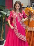 DESIGNER CRUNCHY SILK EMBROIDERY SEQUENCE WORK LEHENGA CHOLI WITH DUPATTA PARTY WEAR WHOLESALE PRICE ETHNIC GARMENT (3)