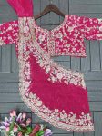 DESIGNER CRUNCHY SILK EMBROIDERY SEQUENCE WORK LEHENGA CHOLI WITH DUPATTA PARTY WEAR WHOLESALE PRICE ETHNIC GARMENT (3)