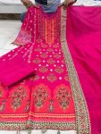 DESIGNER DIAMOND SILK PRINTED HAND WORK TOP BOTTOM WITH DUPATTA PARTY WEAR WHOLESALE PRICE ETHNIC GARMENT (3)