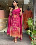 DESIGNER DIAMOND SILK PRINTED HAND WORK TOP BOTTOM WITH DUPATTA PARTY WEAR WHOLESALE PRICE ETHNIC GARMENT (3)