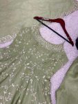 DESIGNER FANDY SILK EMBROIDERY SEQUENCE WORK ANARKALI GOWN BOTTOM WITH DUPATTA PARTY WEAR WHOLESALE PRICE ETHNIC GARMENT (3)