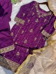 DESIGNER FAUX GEORGETTE EMBROIDERY SEQUENCE WORK TOP PALAZZO WITH DUPATTA FESTIVE WEAR WHOLESALE PRICE ETHNIC GARMENT (1)
