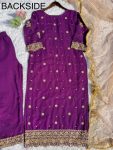 DESIGNER FAUX GEORGETTE EMBROIDERY SEQUENCE WORK TOP PALAZZO WITH DUPATTA FESTIVE WEAR WHOLESALE PRICE ETHNIC GARMENT (1)