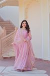 DESIGNER FENDI CHIFFON WITH 12 KALI STITCHEDGOWN WITH SEQUENCE ZARI EMBROIDERY CUT WORK DUPATTA PARTY WEAR WHOLESALE PRICE ETHNIC GARMENT (8)