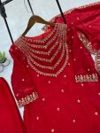 DESIGNER FENDI SILK EMBROIDERY SEQUENCE WORK TOP BOTTOM WITH DUPATTA PARTY WEAR WHOLESALE PRICE ETHNIC GARMENT (13)