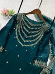 DESIGNER FENDI SILK EMBROIDERY SEQUENCE WORK TOP BOTTOM WITH DUPATTA PARTY WEAR WHOLESALE PRICE ETHNIC GARMENT (16)