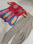 DESIGNER FRENCH CREPE EMBROIDERY PRINTED PEPLUM TOP WITH DHOTI STYLE BOTTOM PARTY WEAR WHOLESALE PRICE ETHNIC GARMENT (4)