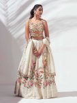 DESIGNER GEORGETTE CHAIN SEQUENCE WORK LEHENGA CHOLI WITH DUPATTA  WHITE