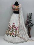 DESIGNER GEORGETTE CHAIN SEQUENCE WORK LEHENGA CHOLI WITH DUPATTA WEDDING WEAR WHOLESALE PRICE ETHNIC GARMENT (3)